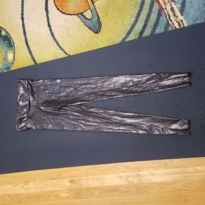 Gold Stitches charcoal shattered glass leggings